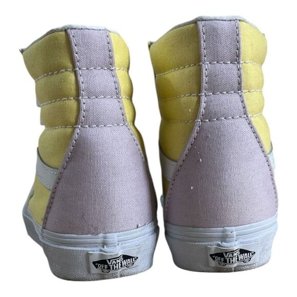 Vans Pastel Block Sk8-Hi Shoes Size Women 6.5 Men 5 Pink Yellow Canvas - Picture 6 of 11